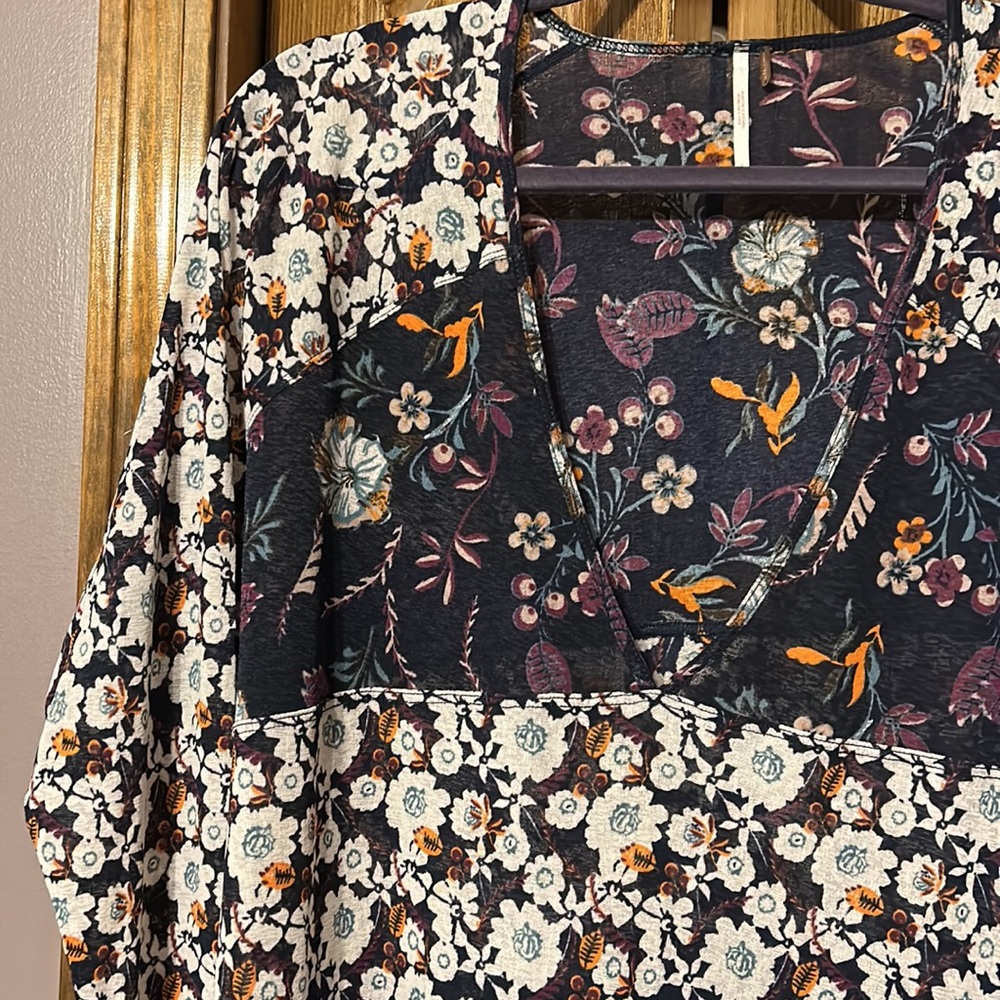 Free People Long Sleeve V Neck Shirt